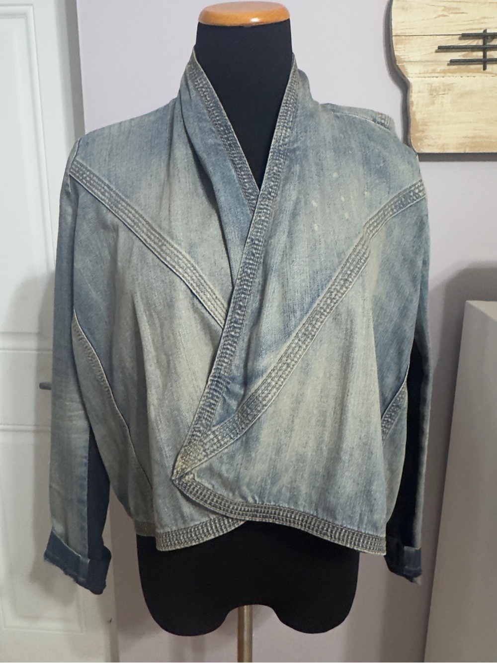 BCBGMaxAzria Light Wash Denim Jacket
